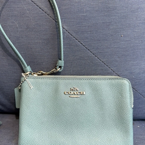 Coach Teal Wristlet Clutch - Picture 1 of 5